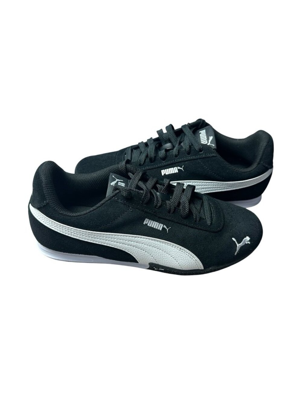 Puma Bella Donna SD Fleur Shoes Women’s 8 Black White Suede Casual Sneakers